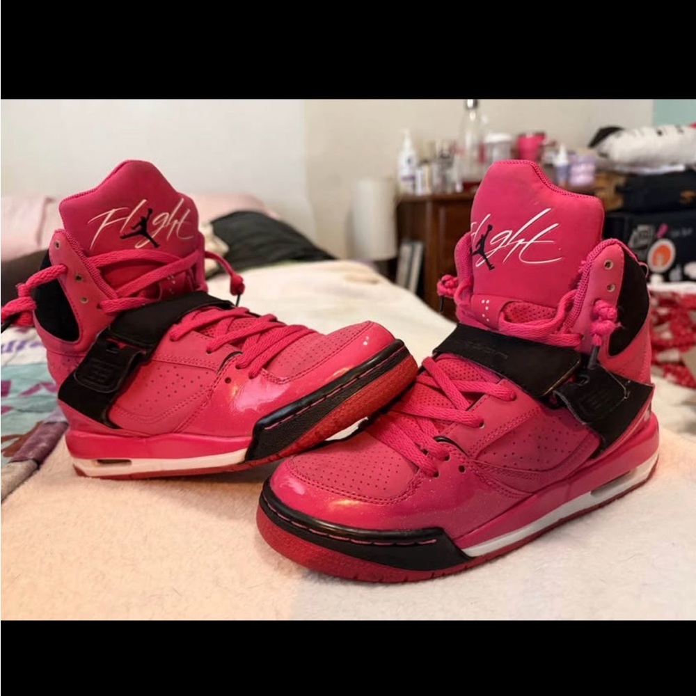 Jordan Flight Pink and Black Hightops!